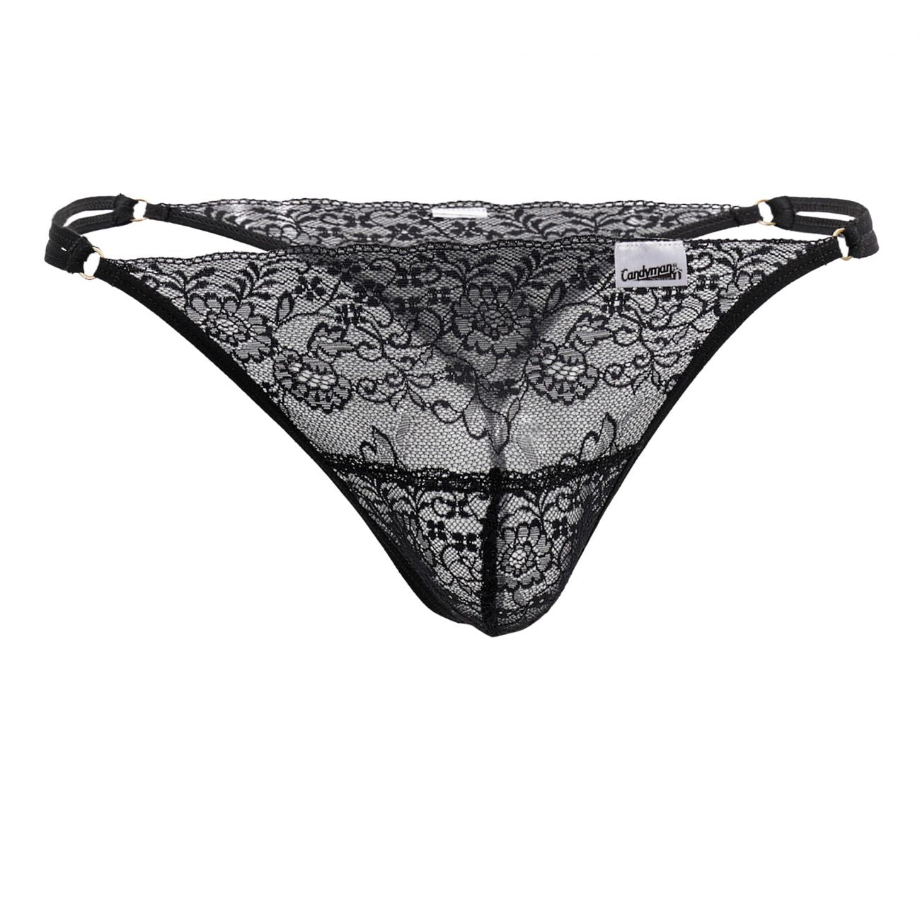 CandyMan 99421 Lace G-String Thongs Color Black by CandyMan