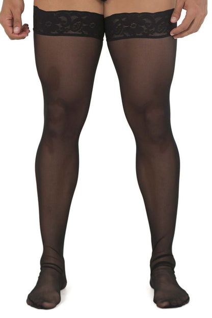 CandyMan - Mesh Thigh Highs Color Black