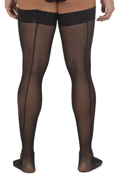 CandyMan - Mesh Thigh Highs Color Black