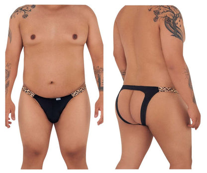CandyMan X- Bikini Jockstrap - Black-Animal Print