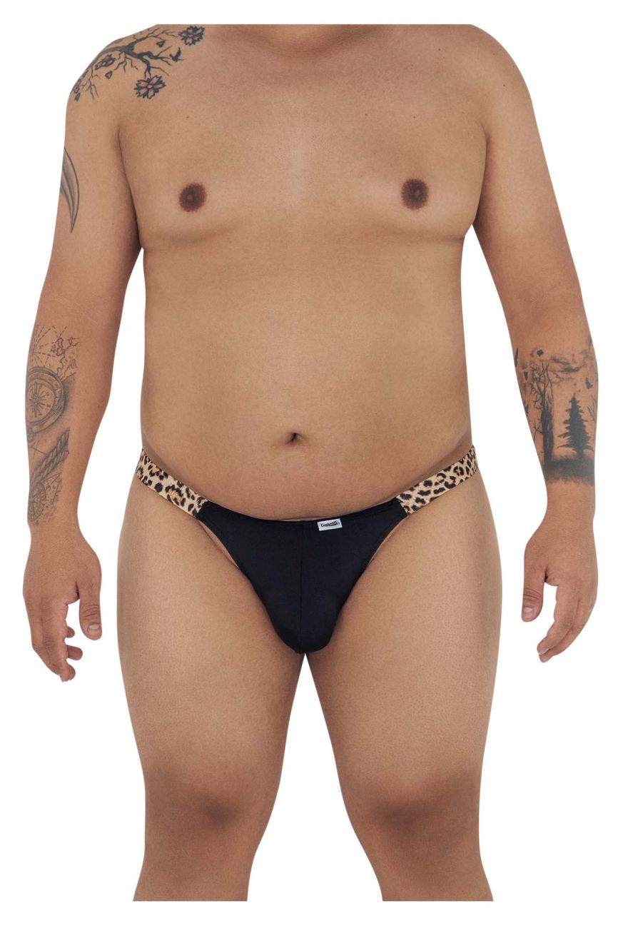 CandyMan X- Bikini Jockstrap - Black-Animal Print