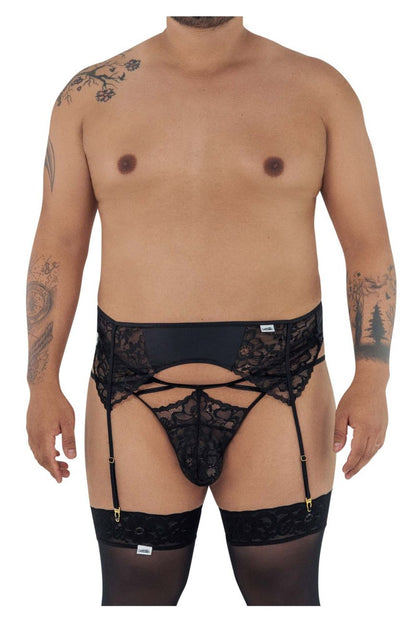 CandyMan X - Lace Garter-Jockstrap Outfit - Black