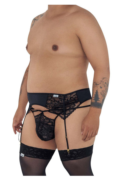 CandyMan X - Lace Garter-Jockstrap Outfit - Black