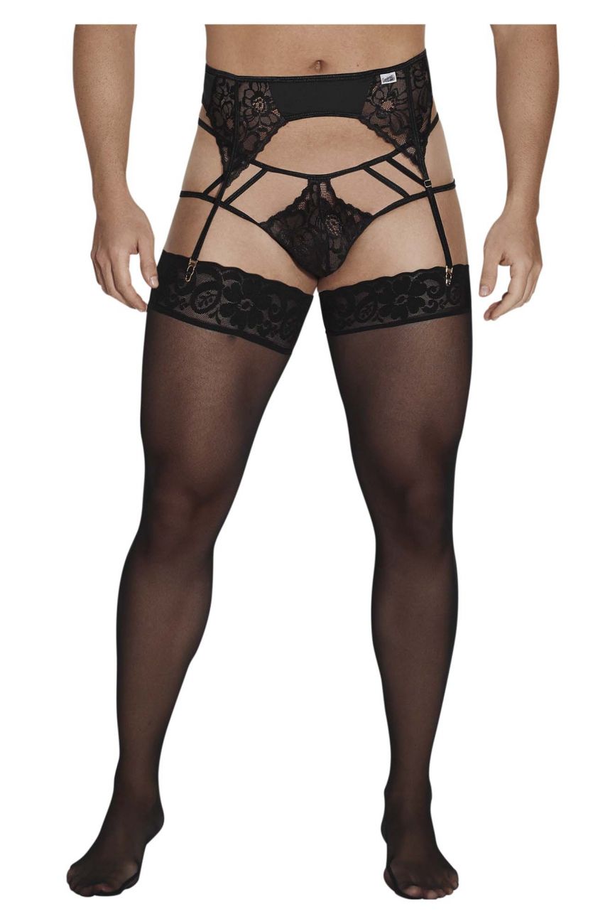 CandyMan - Lace Garter-Jockstrap Outfit - Black