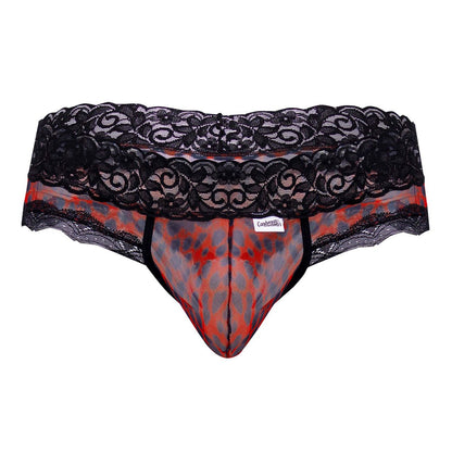CandyMan X- Mesh-Lace Thong - Leopard Print