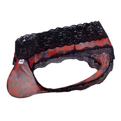 CandyMan X- Mesh-Lace Thong - Leopard Print