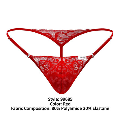 CandyMan - Lace Thongs - Red