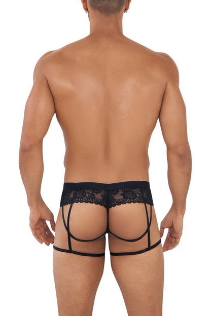 CandyMan - Lace Garther Jockstrap - Black