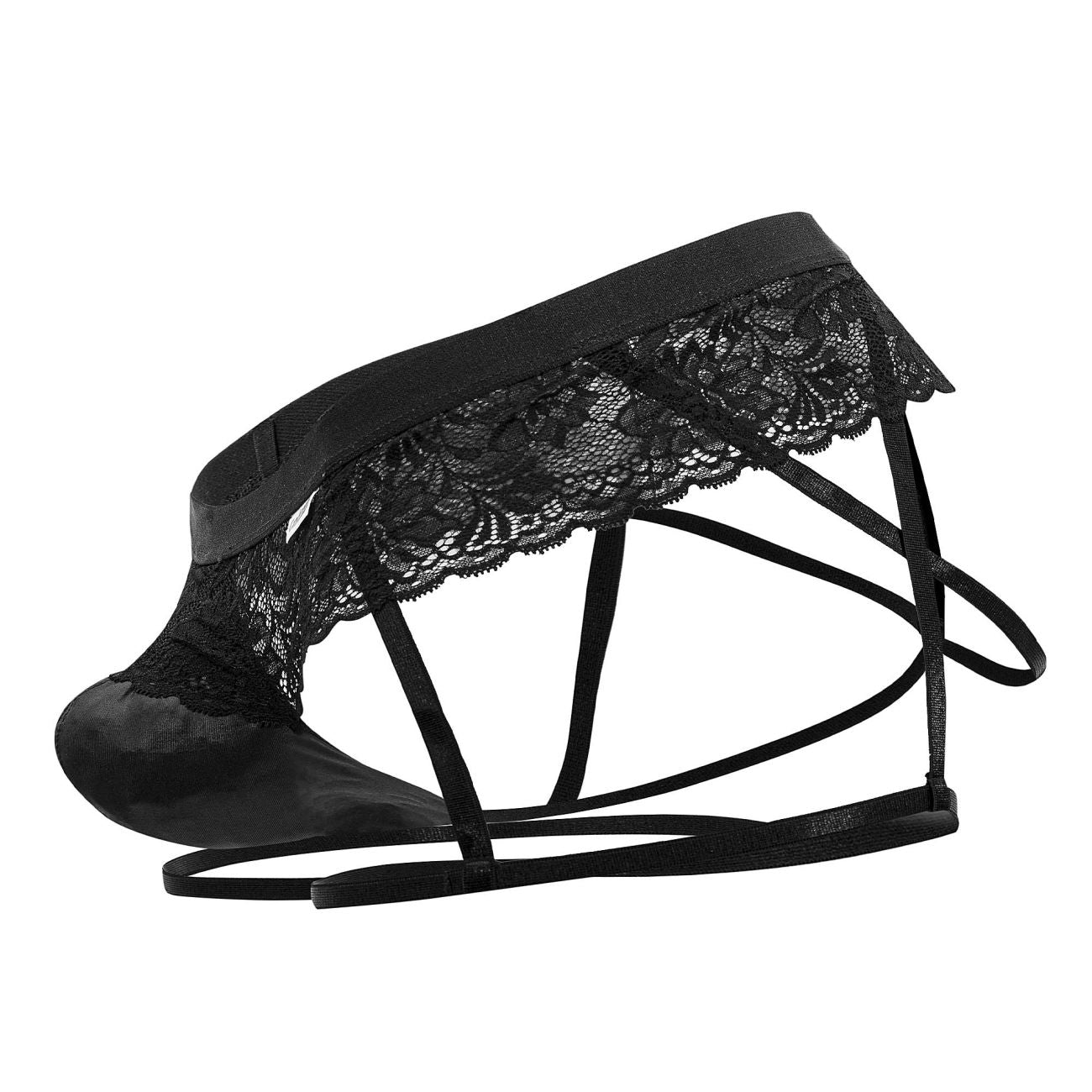 CandyMan - Lace Garther Jockstrap - Black