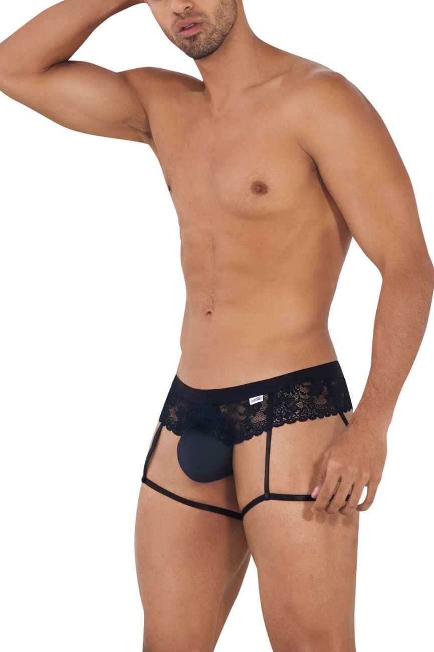 CandyMan - Lace Garther Jockstrap - Black