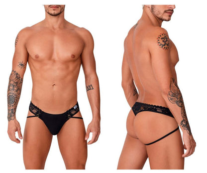 CandyMan Lace Jock Thong - Black by CandyMan
