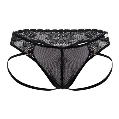 CandyMan Lace Jock Thong - Black by CandyMan