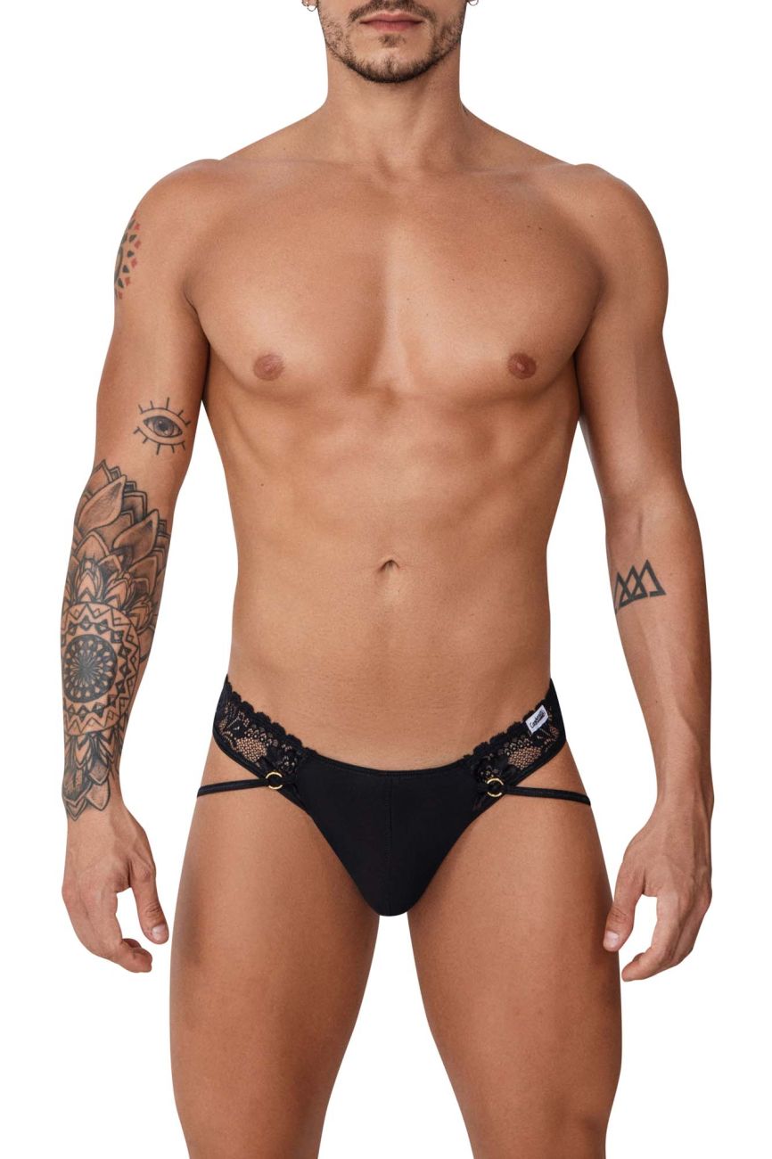 CandyMan Lace Jock Thong - Black by CandyMan