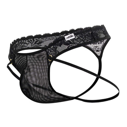 CandyMan Lace Jock Thong - Black by CandyMan