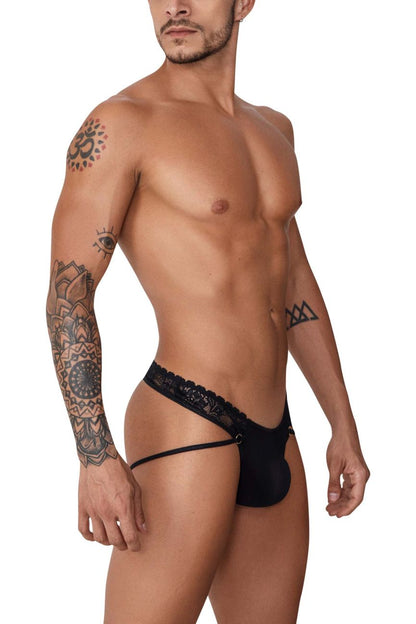CandyMan Lace Jock Thong - Black by CandyMan