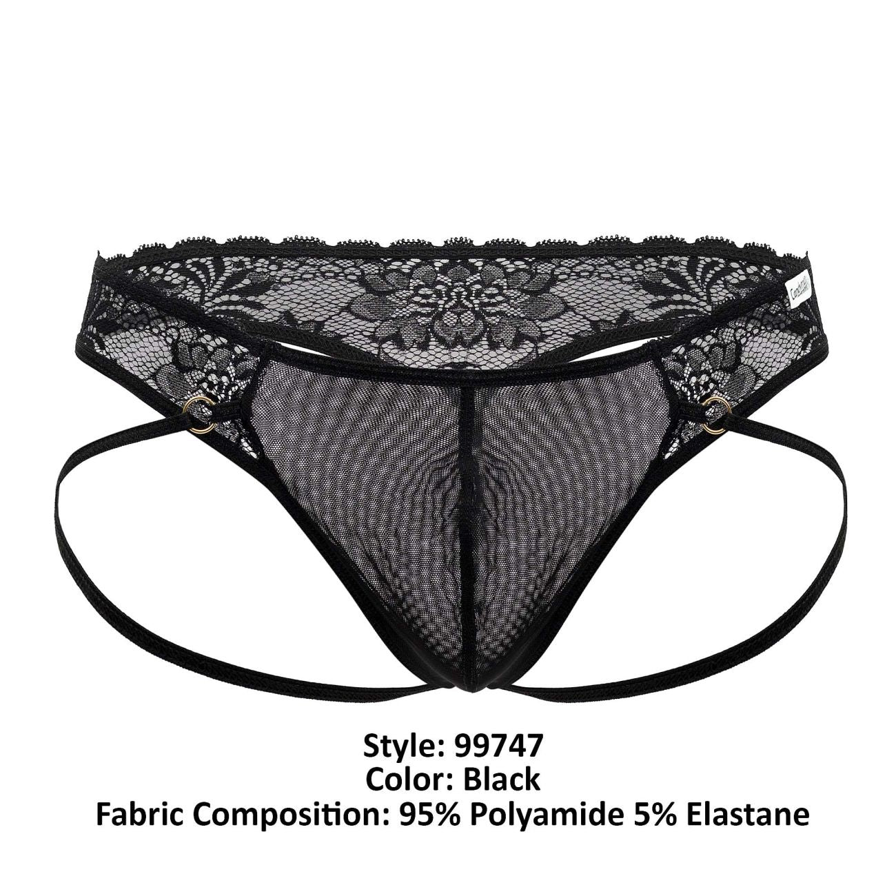 CandyMan Lace Jock Thong - Black by CandyMan