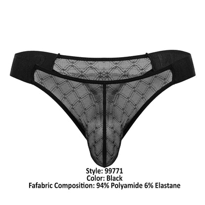 CandyMan Mesh Thong - Black by CandyMan