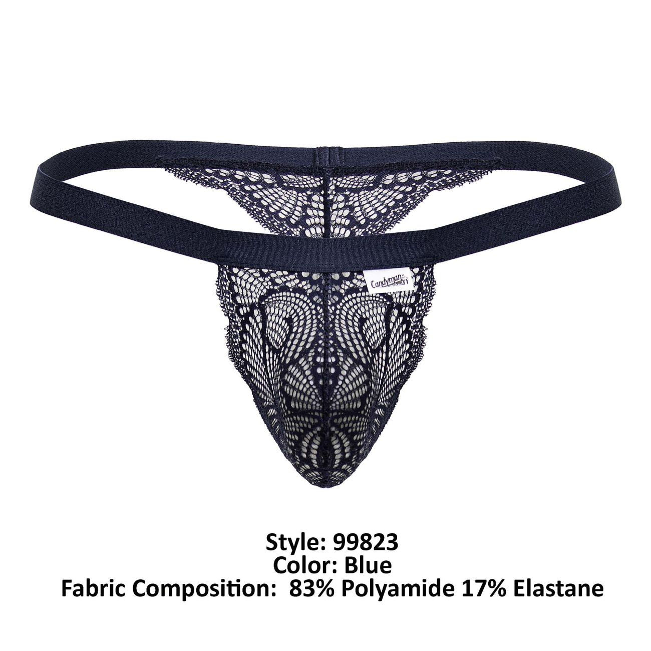 CandyMan Lace Thongs - Blue by CandyMan
