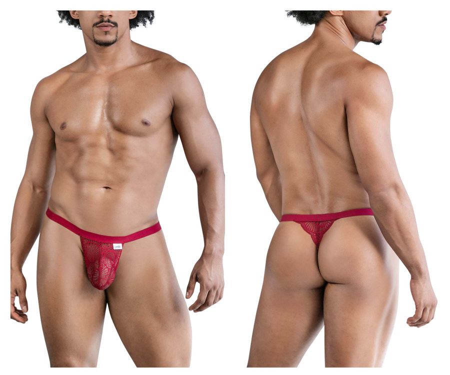 CandyMan Lace Thong - Wine by CandyMan