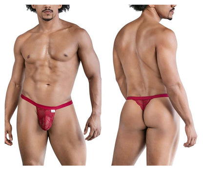 CandyMan Lace Thong - Wine by CandyMan