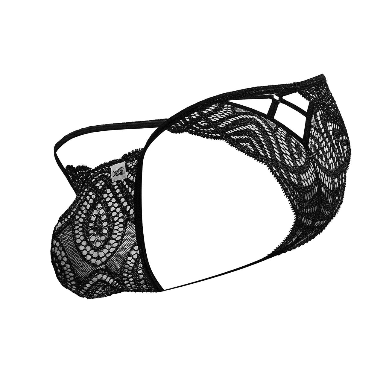 CandyMan Sparkle Lace Thong - Black by CandyMan