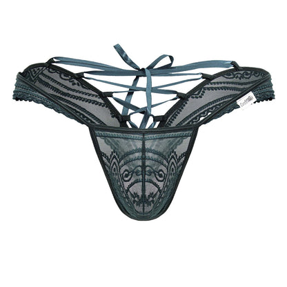 CandyMan Lacey Lace-Up Thong - Green