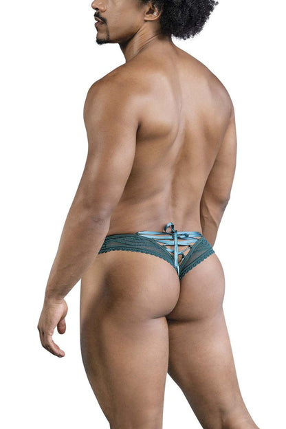 CandyMan Lacey Lace-Up Thong - Green