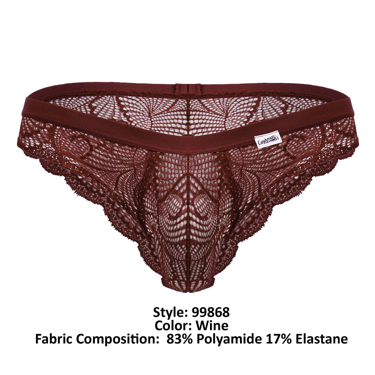 CandyMan - Lace Briefs - Wine