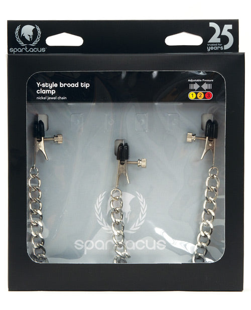 Spartacus Y-Style Broad Tip Nipple Clamps & Clit Clamp by Spartacus