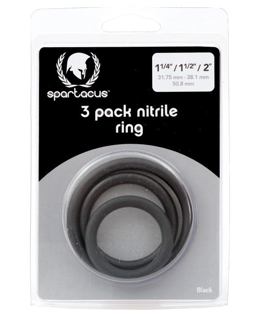 Spartacus Nitrile Cock Ring Set - Pack Of 3