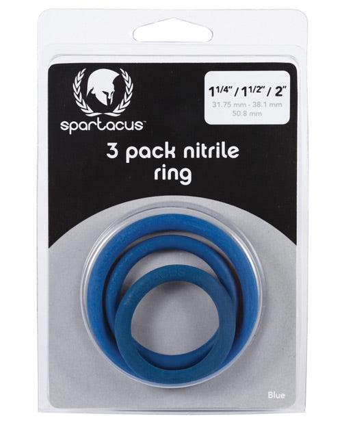 Spartacus Nitrile Cock Ring Set - Pack Of 3 by Spartacus