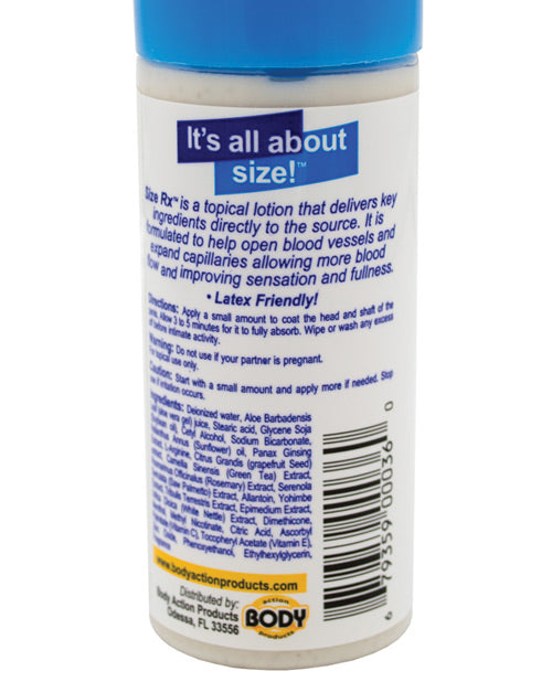 Size Rx Lotion - 2 oz Bottle by Body Action Products