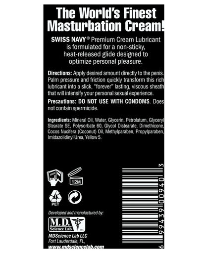 Swiss Navy Premium Masturbation Cream - 5 oz Tube