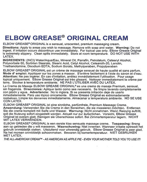 Elbow Grease Original Cream Jar by B. Cumming Company INC