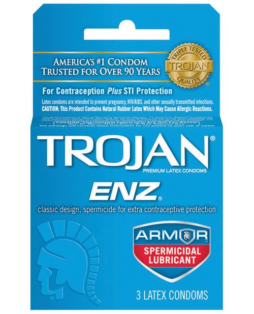 Trojan Enz Spermicidal Lubricated Condoms - Box of 3 by Paradise Marketing