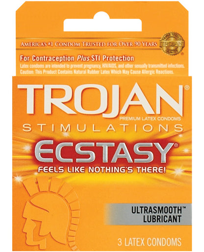 Trojan Ultra Ribbed Ecstasy Condoms - Box of 3 by Paradise Marketing