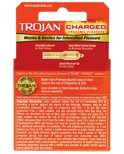 Trojan Intensified Charged Condoms - Box of 3 by Paradise Marketing