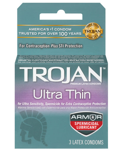 Trojan Ultra Thin Armor Spermicidal - Box of 3 by Paradise Marketing
