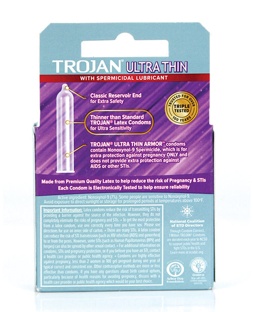Trojan Ultra Thin Armor Spermicidal - Box of 3 by Paradise Marketing