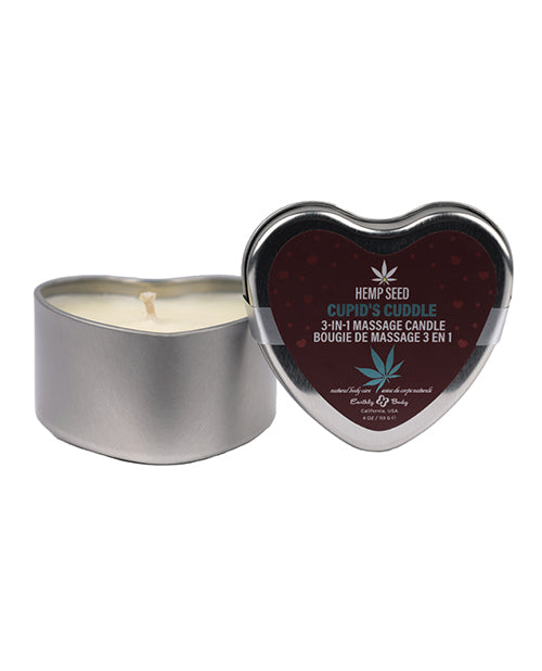 Earthly Body 2024 Valentines 3 In 1 Massage Heart Candle - 4 Oz