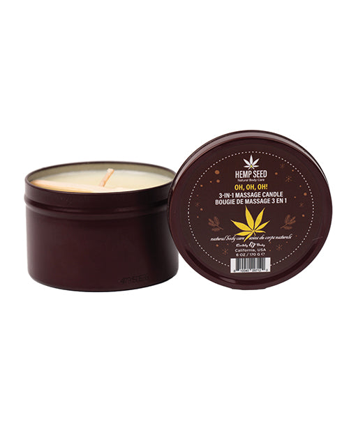 Earthly Body 2024 Holiday 3 in 1 Massage Candle - 6 oz Oh Oh Oh