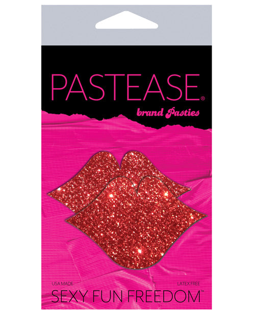 Pastease Premium Glitter Lips - Red O/S by Pastease