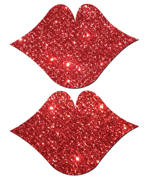Pastease Premium Glitter Lips - Red O/S by Pastease