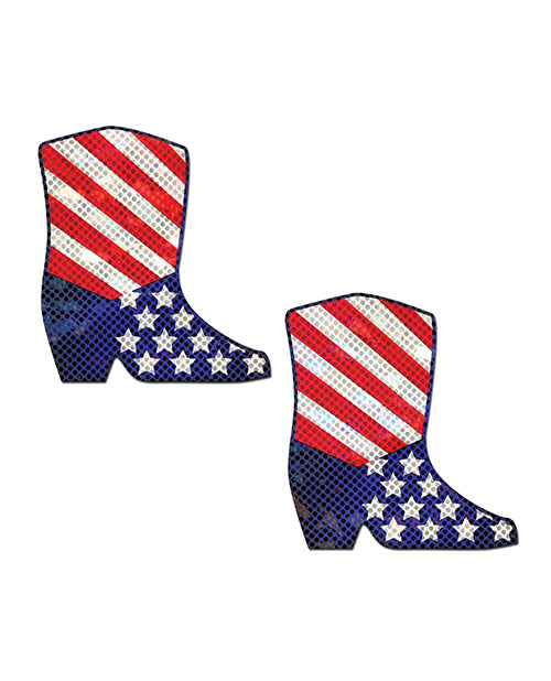 Pastease Premium Sparkling Stars & Strips USA Cowboy Boot - Red/White/Blue O/S