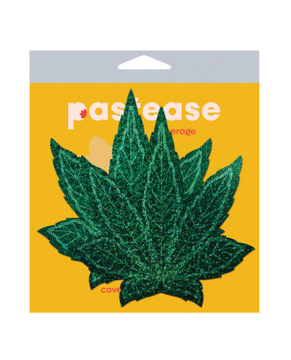 Pastease Coverage Glitter Pot Leaf- Green O/S by Pastease