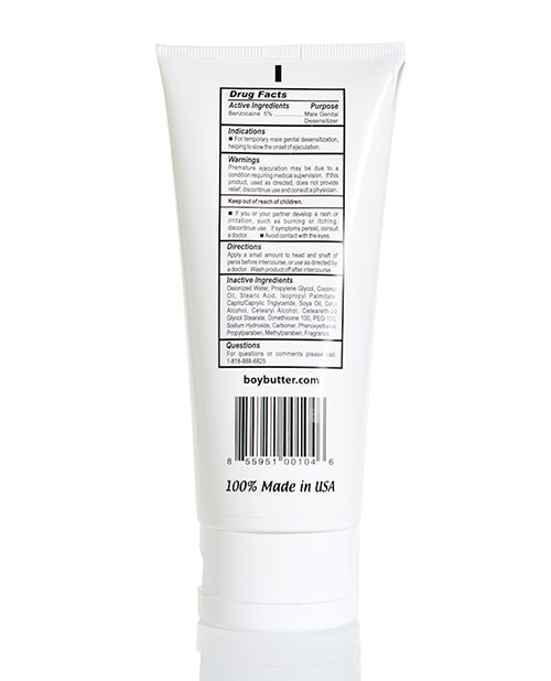 Boy Butter Desensitizing Comfort Cream - 6 oz Lube Tube by Boy Butter Lubes LLC