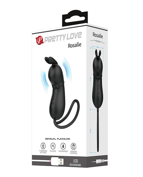 Pretty Love Rosalie Tethered Clit Stim - Black by Liaoyang Baile Health Care Produ