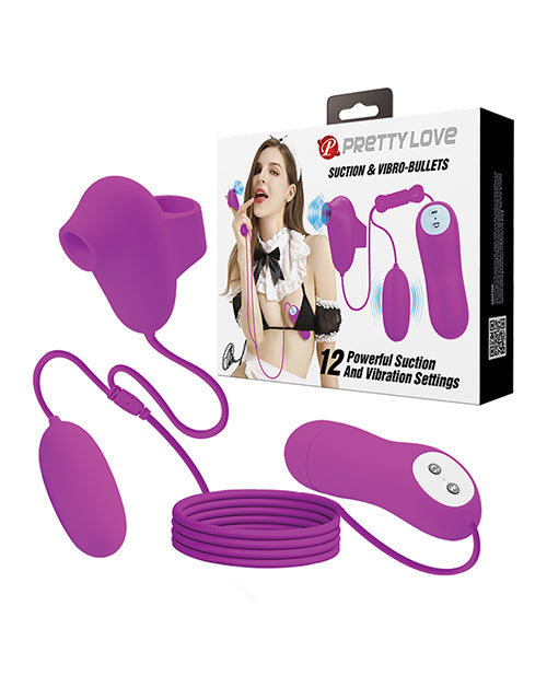 Pretty Love Suction & Vibro Bullets - Fuchsia by Liaoyang Baile Health Care Produ