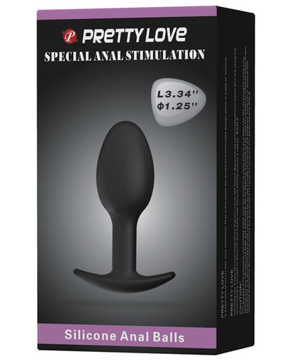 Pretty Love Silicone Anal Plug W/ball - Black