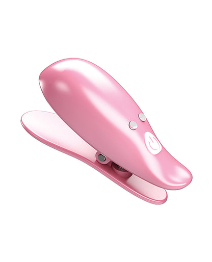 Pretty Love Leaf Wireless Vibrating Nipple Clamps - Pink